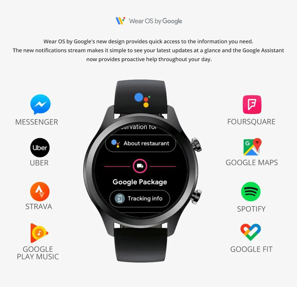 Смарт-часы Ticwatch C2 Android носить ОС NFC платежи Bluetooth V4.1 Встроенный gps 400 мАч 1-1,5 дней пульсометр шагомер