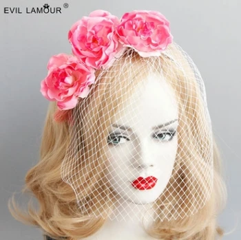 

Princess sweet lolita hairband Retro wind flower tassel lace mask Sexy head ornaments night bar performance women FG-98