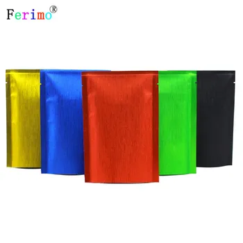 

100pcs Variety of Sizes Recyclable Packing Bag Heat Sealing Open Top Aluminum Foil Vacuum Package Pouch Colors Wholesale