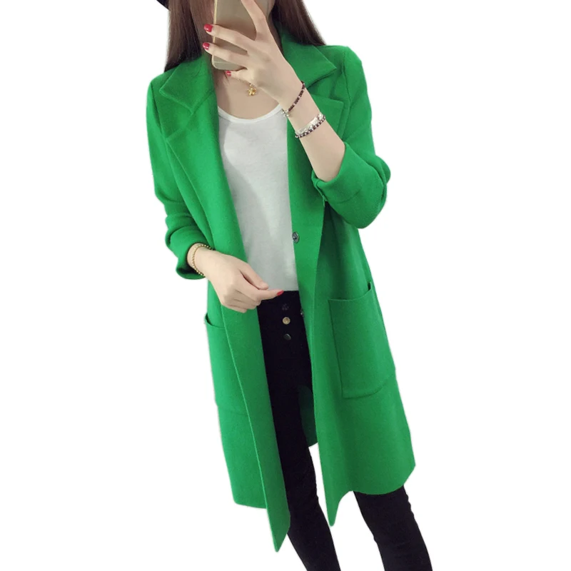 

New Fashion Spring 2019 Women Sweaters Cardigans Casual Warm Long Design Female Knitted Sweater Coat Cardigan Sweater Lady