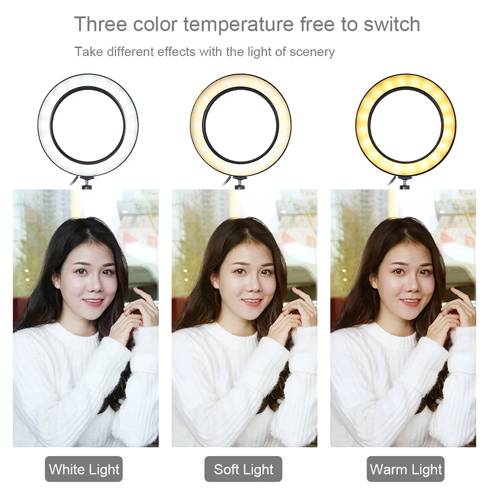 Затемняемые кольца для селфи заполняющие свет с держателем для сотового телефона и штативом, стабилизатором и микрофоном, светодиодный фонарь для камеры для фотосъемки