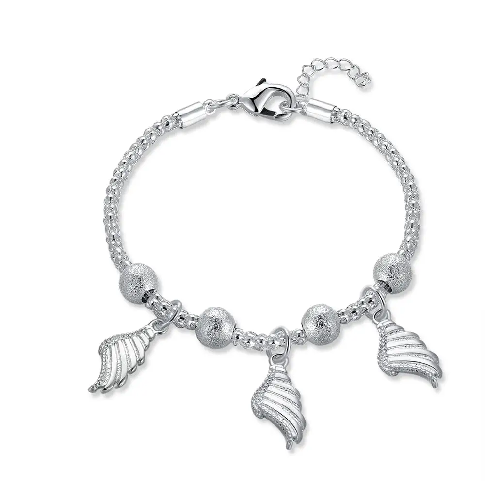 

Minimalist 925 Sterling Silver Circle Bracelet Women Round Geometric Metal Chain Fine Jewelry Party Birthday Angel Wings Gift