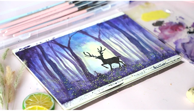 Escova de Aquarela Pintado à Mão Preto Marten Cabelo Animal Pçs Redondo Pontiagudo Aquarela Pintura Pincel Conjunto Adulto Iniciante Estudante 6 Mod. 200460 13 High Quality Material escolar e de escritório