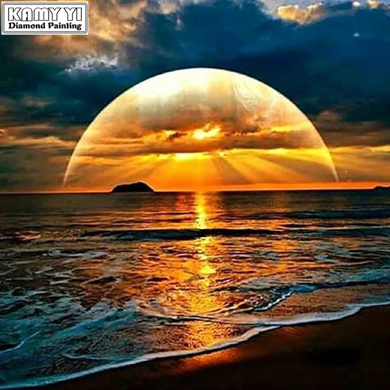 

Full Diamond 5D DIY Diamond Painting "Sunset" Embroidery Cross Stitch Rhinestone Mosaic Painting Decor