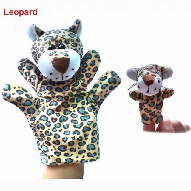 1set Funny Hand Puppets and Finger Puppet For Kids Plush Hand Puppets