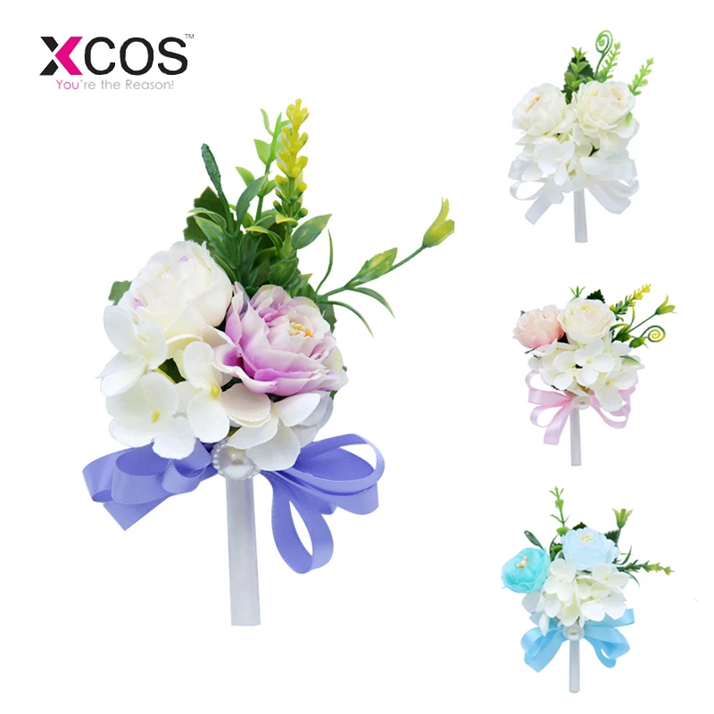 

Xcos Ivory Pink Best Man Corsage For Groom Groomsman Wedding Suit Boutonnieres Father Accessories Pin Boutonniere Button Hole