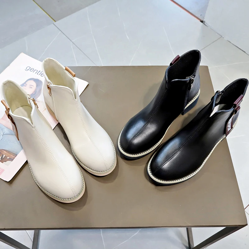Удобные ботинки martin на толстом каблуке; женские ботильоны; женские ботинки; туфли-лодочки с острым носком; женская обувь; Осенняя женская