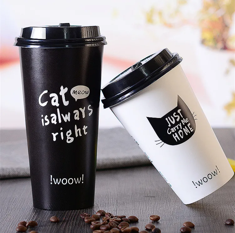 

50pcs High quality creative disposable tea cup party birthday favor cute beverage cup coffee drink packaging cups with lid