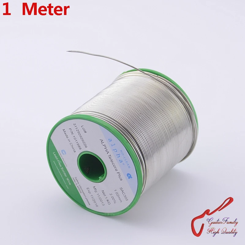 

1 Meter GuitarFamily ALPHA SAC305 Solder Wire Lead-Free ( 3% Silver Content )