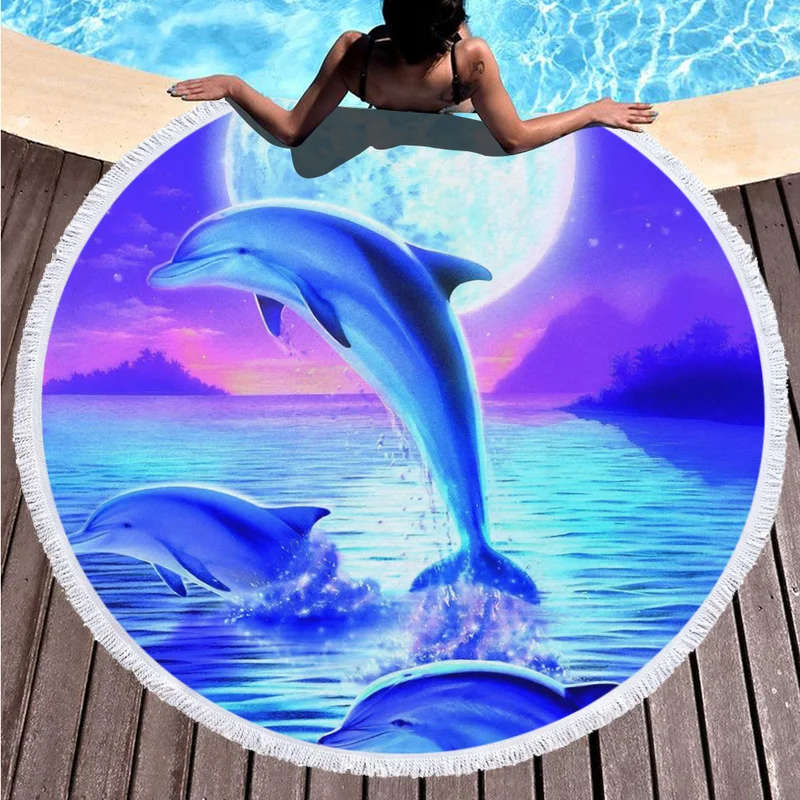 Dolphin And Fish Beach Towel 