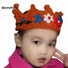 BomHCS Красивая Королевская корона маленькая принцесса забавное детство ручной работы вязаная шапка с вышивкой головной убор