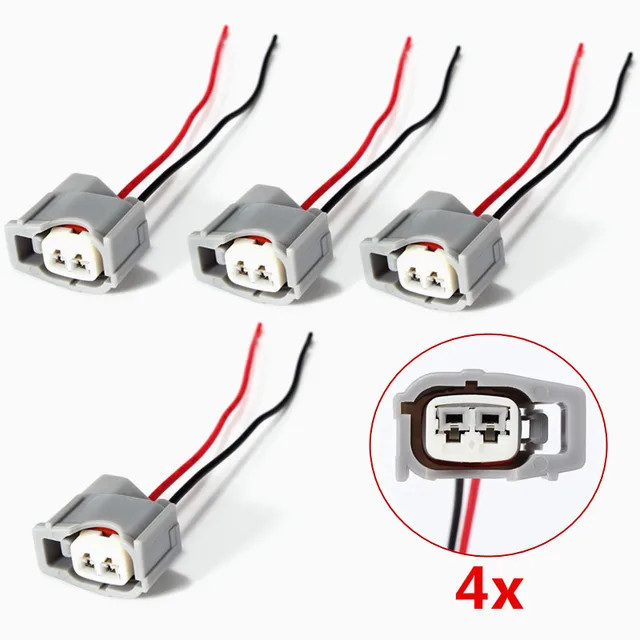 4Pcs For Toyota Auto Connector Female Fuel Injector Connector