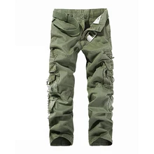 Casual Cotton Full Length Men's Cargo Pants Regular Mid Waist Solid Pants Loose Men Pants Cotton Masculina Male Clothing D40 Casual Cotton Full Length Men's Cargo Pants Regular Mid Waist Solid Pants Loose Men Pants Cotton Masculina Male Clothing D40