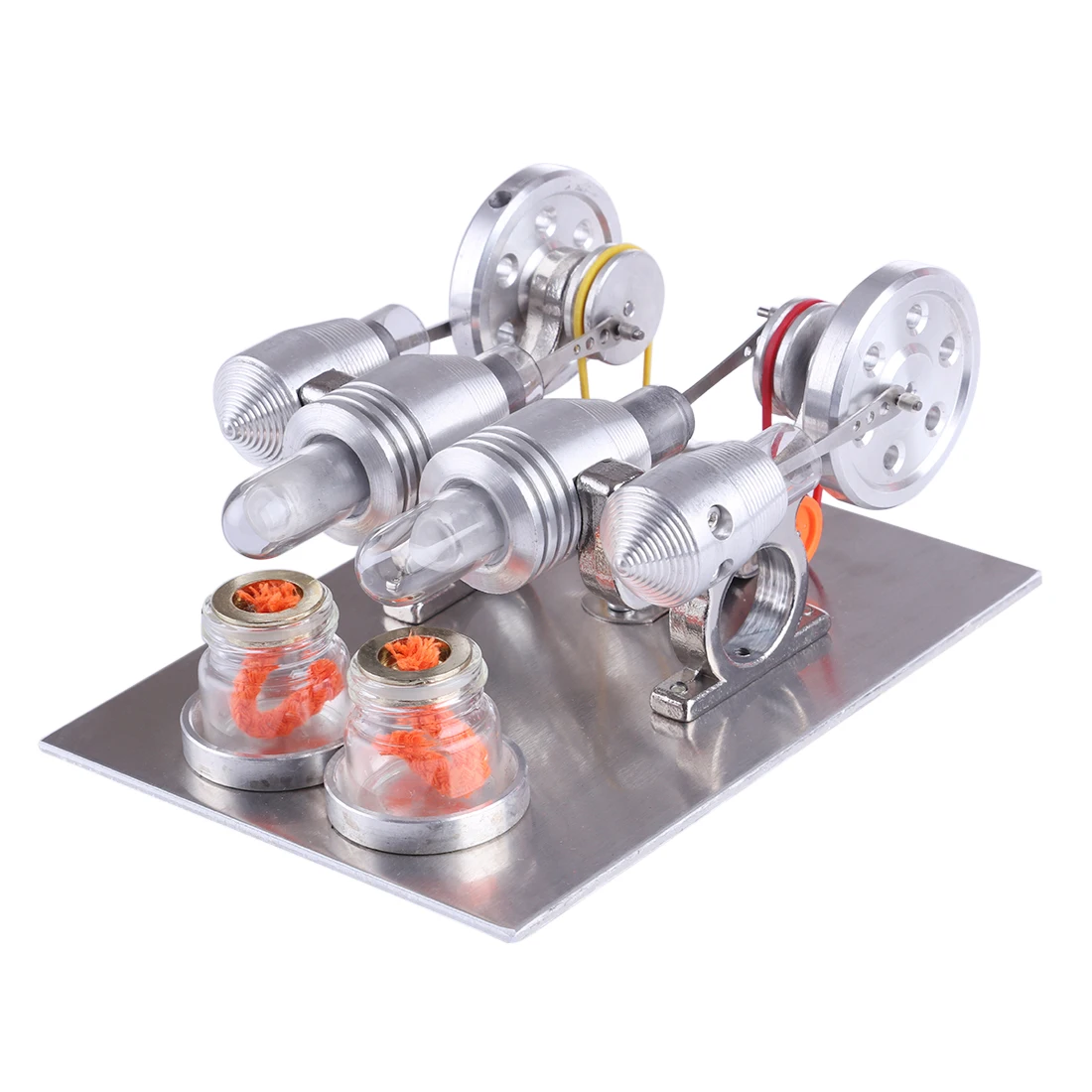 Двойной цилиндр Модель двигателя Стирлинга здание образования игрушка с 2 шт 12 V 5 W светодиодный лампы школьной физики класса демонстрации