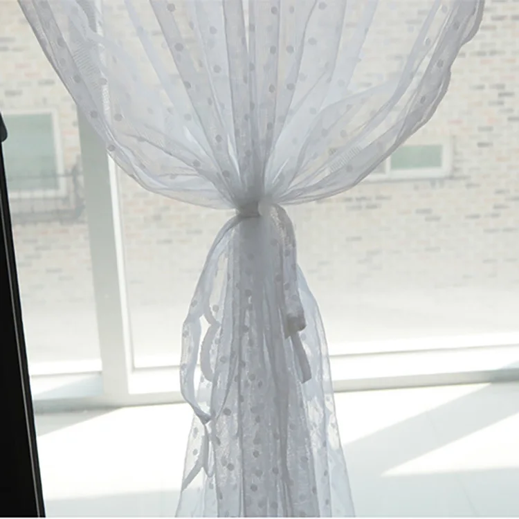

Yvonicky Dot Lace Tulle Curtains Fresh White Wave Point Voile Curtains for Bedroom living Room Cortinas Princess Style tulles