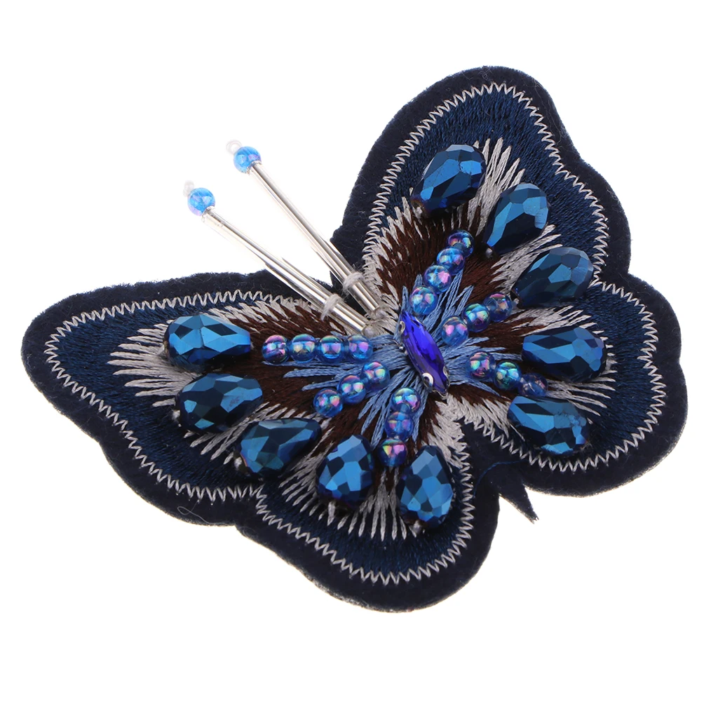 Sequin Beads Patches Butterfly Style Clothes Embellishments Embroidery Applique Decorations for Repair/Design