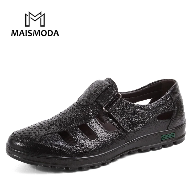 

MAISMODA Casual Shoes Genuine Leather Slip On Breathable Loafers Shoes Moccasins Flats Driving Shoes Black Brown YL518