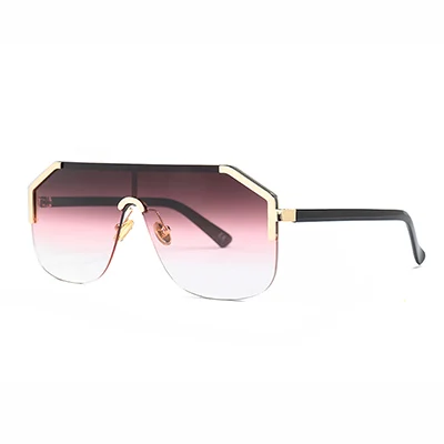 HBK Для женщин солнечные очки с полуободковой солнцезащитные очки с квадратными линзами с Новинка; модный стиль градиент объединительная линза солнечные очки Для мужчин Для женщин UV400 Oculos De Sol masculino - Цвет линз: C3 Gold.GrayRedWhite