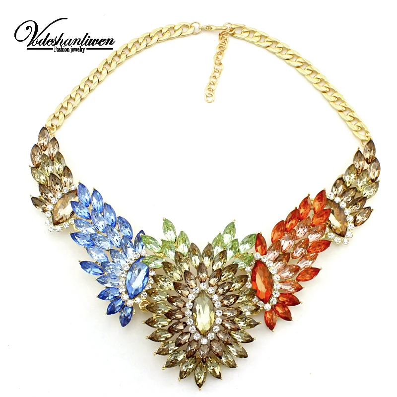 Vodeshanliwen Fashion Brand Crystal Necklace Design Unique Female High