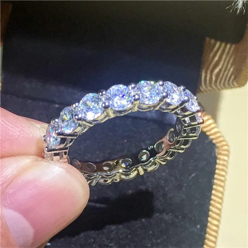 Роскошные ювелирные изделия свадебное кольцо для женщин принцесса Диана настоящая 925 пробы Серебряная Подушка огранка натуральный CZ кольца палец