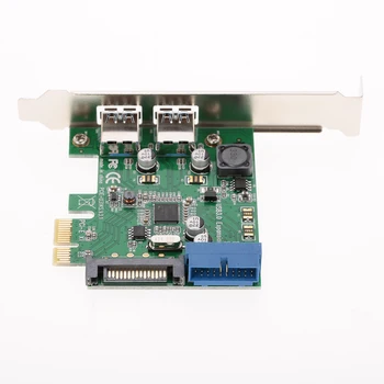 

HIGH Speed Up to 5Gbps 2-Port USB 3.0 PCI-E PCI Express 19-pin USB3.0 15-pin SATA Connector Low Profile