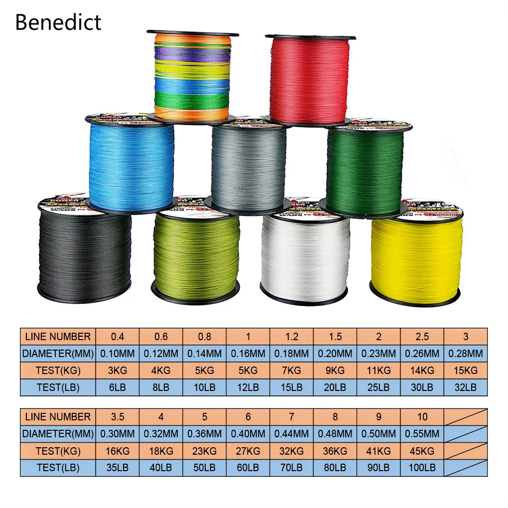 

Ashconfish braided line 4 strands 500M 1000M japan multifilament 6-100LBS test Braided Wire Ocean sea ice fishing pe line cord