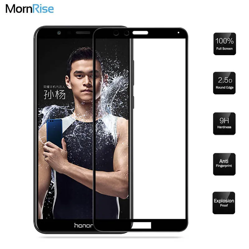 Полное покрытие закаленное стекло пленка для Huawei Honor 7X Защитное экрана 8C 8X Max Guard 9H