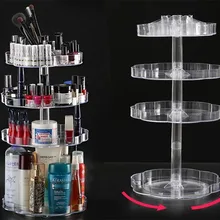 Прозрачный вращающийся на 360 градусов Чехол-органайзер для косметики, держатель для хранения кистей, коробка