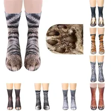Модные носки для мальчиков и девочек с 3D-принтом в виде животных, тигра, собаки, кота, динозавра, гепарда, когтей для детей и взрослых, унисекс
