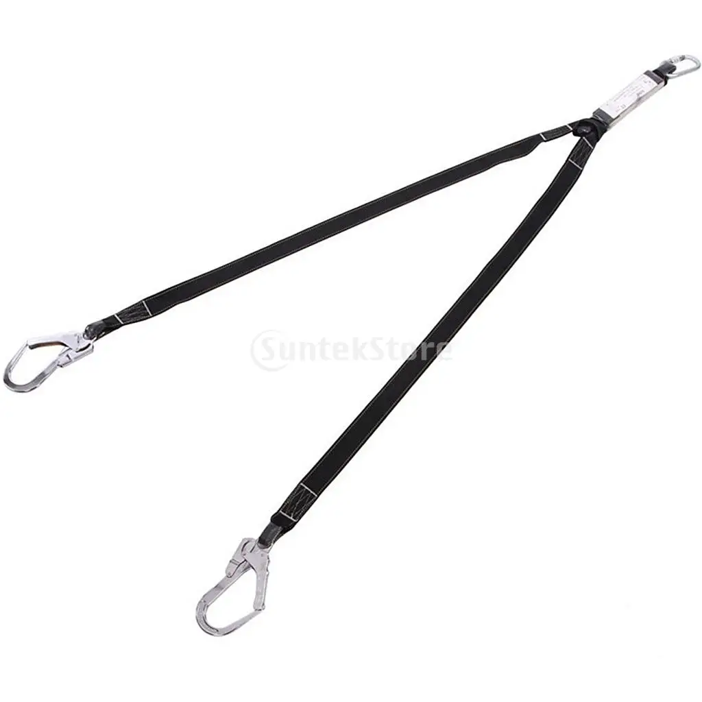 

Outdoor Rock Climbing Mountaineering Rappelling Fall Protection Safety Harness Lanyard Sling 25KN Carabiner