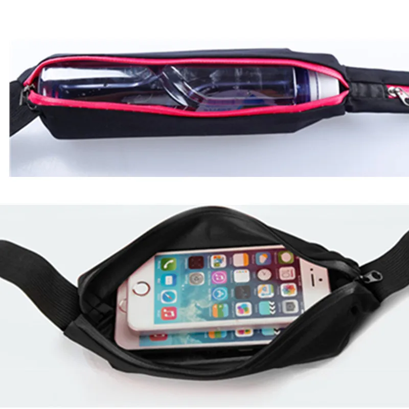 

Waterproof Double Pocket Waist Hip bag Adjustable Chest Pack Casual 5.5" Phone Key Purse Money Fanny Belt Pouch Travel Accessory