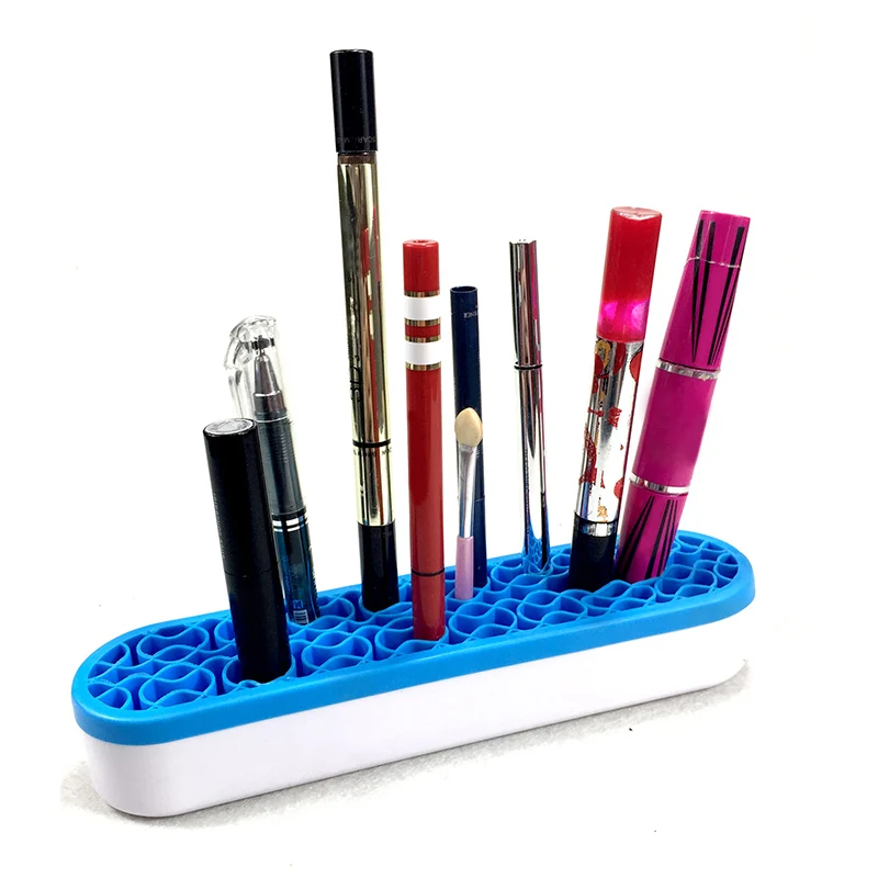

Silicone Storage Box for Nails Cosmetic Makeup Brushes Organizer Display Holder Colorful Multi Function Nail Art Accessories