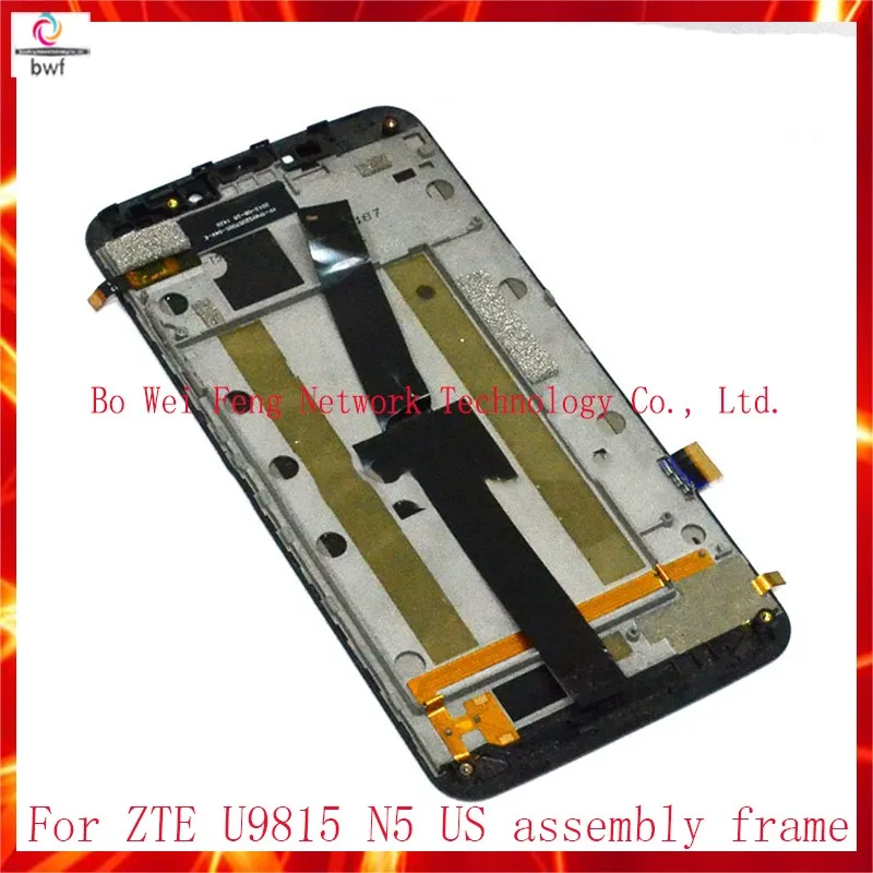 

10Pcs/lot DHL LCD Display Touch Screen Digitizer Assembly For ZTE MAX Boost Mobile U9815 N5 V5 U5 Repair Parts with frame