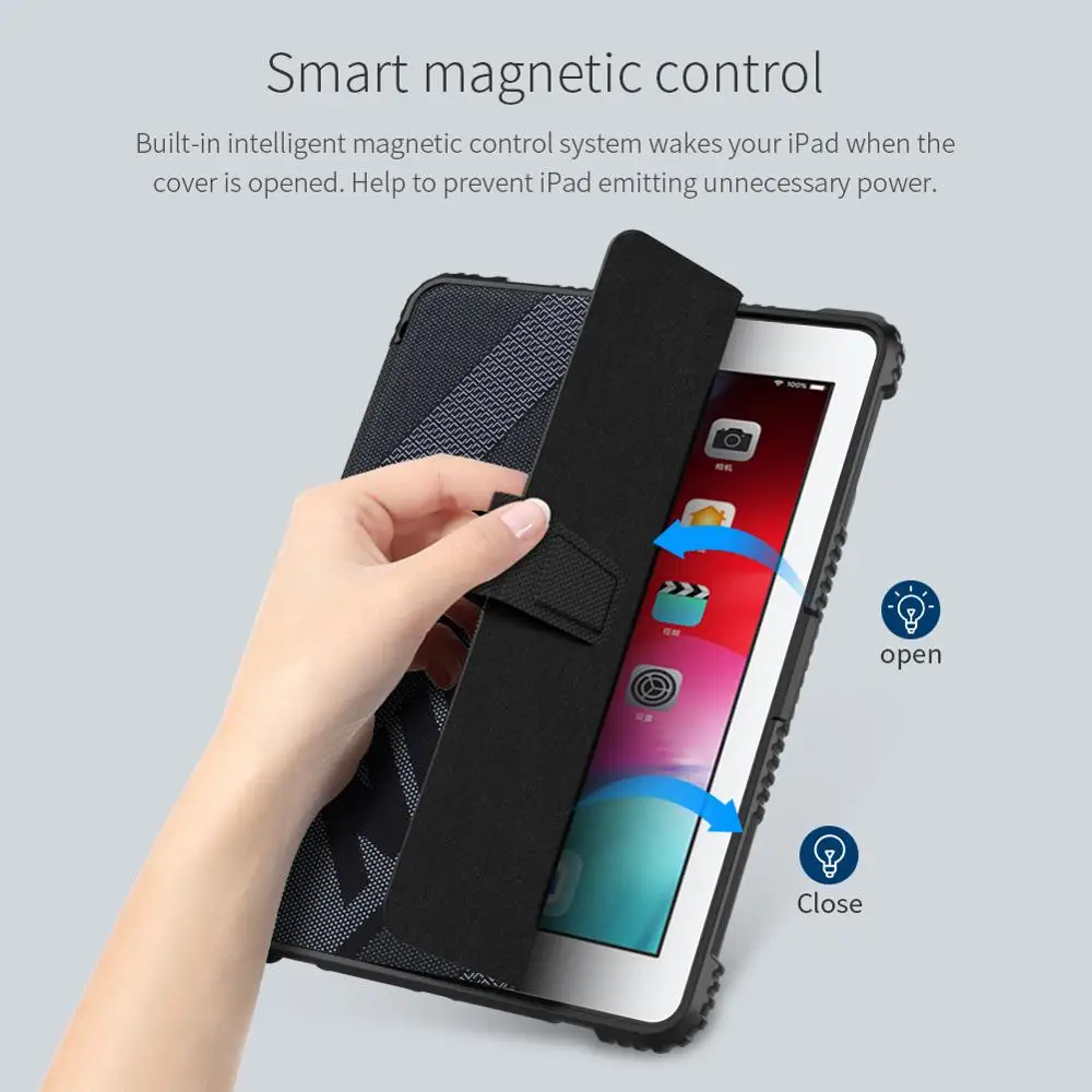Для iPad 9,7 чехол Nillkin speed TPU полная откидная крышка Кожанный чехол для Apple карандаш держатель для Apple iPad 9,7 задняя крышка
