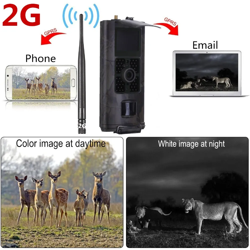 Камера для охоты фотоловушка 16 МП 2G MMS GSM SMS 1080P ночное видение 940nm инфракрасная