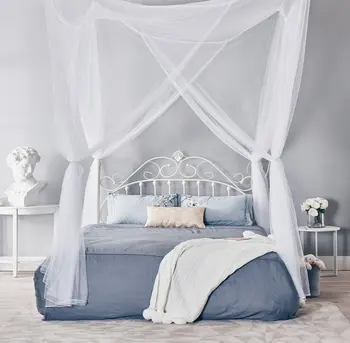 

European Style 4 Corner Post Bed Canopy Mosquito Net Full Netting Bedding ciel de lit moustiquaire beds kids room 38