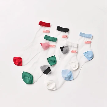 

Japanese Style Cute Fashion Summer College Wind Patchwork Casual Female Band-Aid Series Glass Stockings