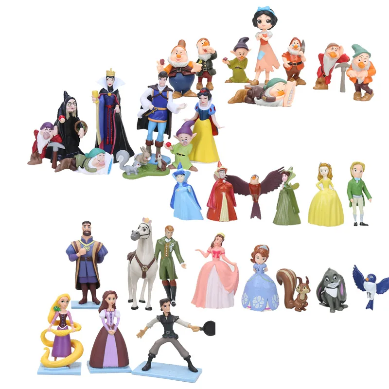 

Q Posket Princess Figures Rapunzel Tangled Horse Snow White and Seven Dwarfs PVC Action Figures Figurines Dolls For Kids Gifts