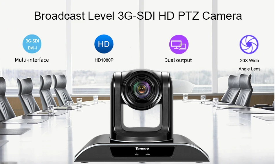 Tenveo VHD20N PTZ камера HDMI 20X зум видеокамера 1080p одновременная HDMI и 3G-SDI внутренняя камера для проектора