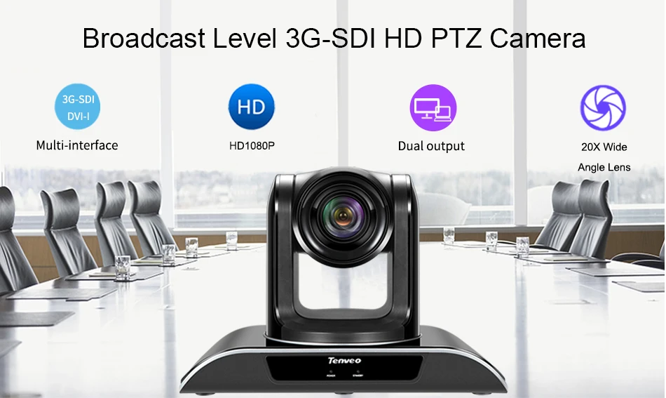 Tenveo VHD20N PTZ HDMI كاميرا 20X فيديو المؤتمر التكبير كاميرا 1080 p المتزامن HDMI و 3G-SDI داخلي كاميرا ل العارض