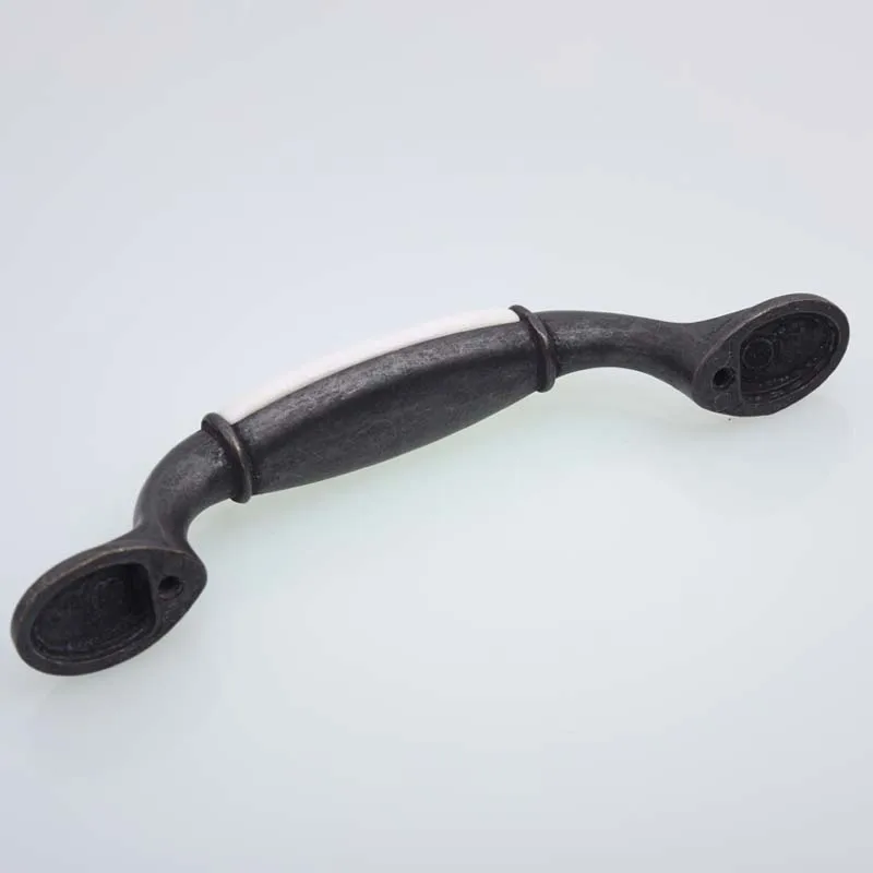 96mm black antique brass dresser handle knob white and blue porcelain drawer cabinet knob pull 3.75\ 96mm black antique brass dresser handle knob white and blue porcelain drawer cabinet knob pull 3.75\