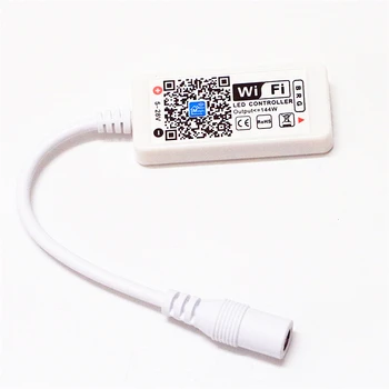 

DC5-28V 12V 24V 12A 144W Mini WiFi RGB LED Controller iOS Android Phone APP Wireless Wi Fi Control for 3528 5050 RGB LED Strip