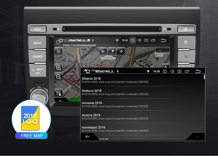 Sale Isudar ROM 64GB 2 Din Android 9 Auto Radio For Fiat/Bravo 2007-2012 Car GPS Multimedia Player Octa Core RAM 4GB DSP DVR Camera 25
