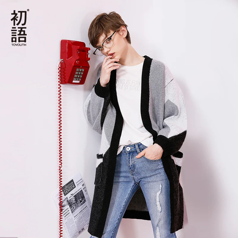

Toyouth Asymmetrical Sweater Color Block Deep V Neck Knit Cardigans for Women Snap Casual Open Cardigan Plus Size Grey