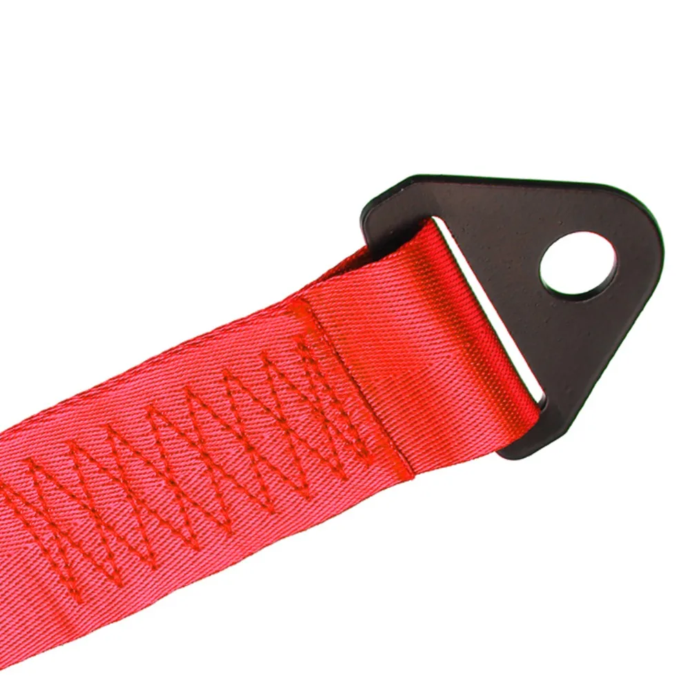 سحب الاكسسوارات 25x4.6 سنتيمتر الأحمر عالية القوة مركبة السيارات سباق الانتعاش هوك السحب سحب حزام نايلون حبل