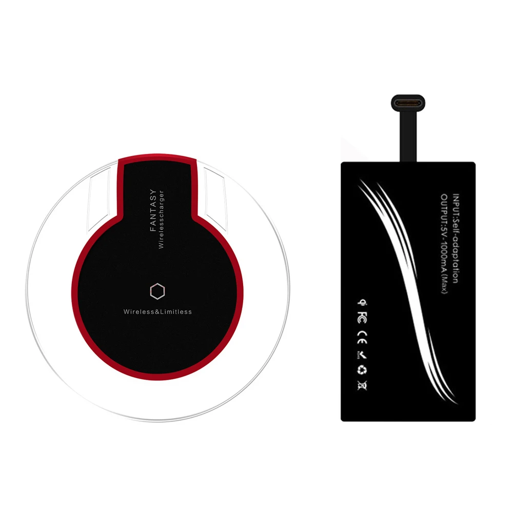 Universal Type C Qi Wireless Charging Receiver+Pad For