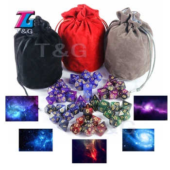 

Shine Bright like Universe Galaxy Dice 6 sets 7 Pieces Role Playing Table Board Game Portable Man Christmas gift