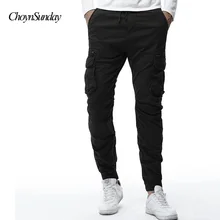 Мужские повседневные брюки с несколькими карманами, модные штаны большого размера, оснастки, потертые брюки, новая осенняя мужская одежда, уличная одежда в стиле хип-хоп Y