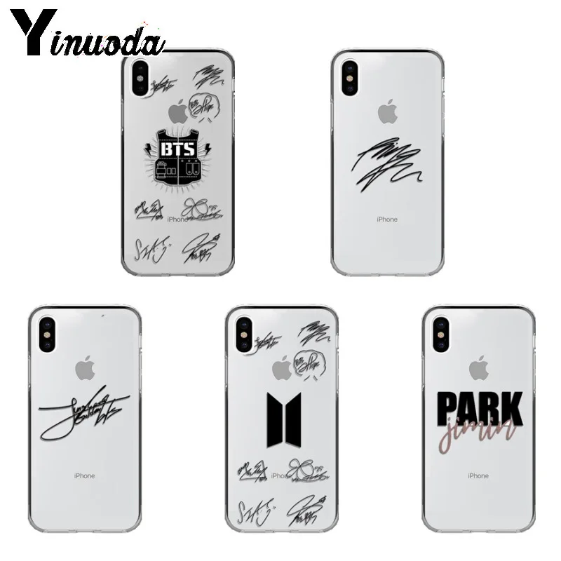 

Yinuoda bts signature TPU Phone Case Cover Shell for iPhone X Xs Xr XsMax 6 6s Plus 7 7plus 8 8plus 5 5s 5c SE