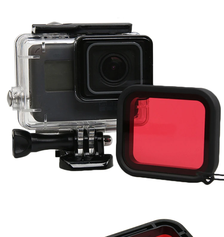 waterproof Case Red Diving Filter lens Dive Underwater Lente Filtors Protector For Go pro Hero Black 5 6 7 Accessories - ANKUX Tech Co., Ltd